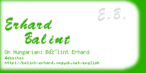 erhard balint business card